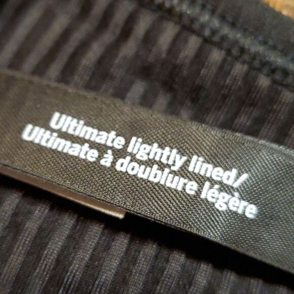 PINK Sport- Ultimate Lightly-Lined Racerback Sports Bra Black with Striped Band - Picture 4 of 5